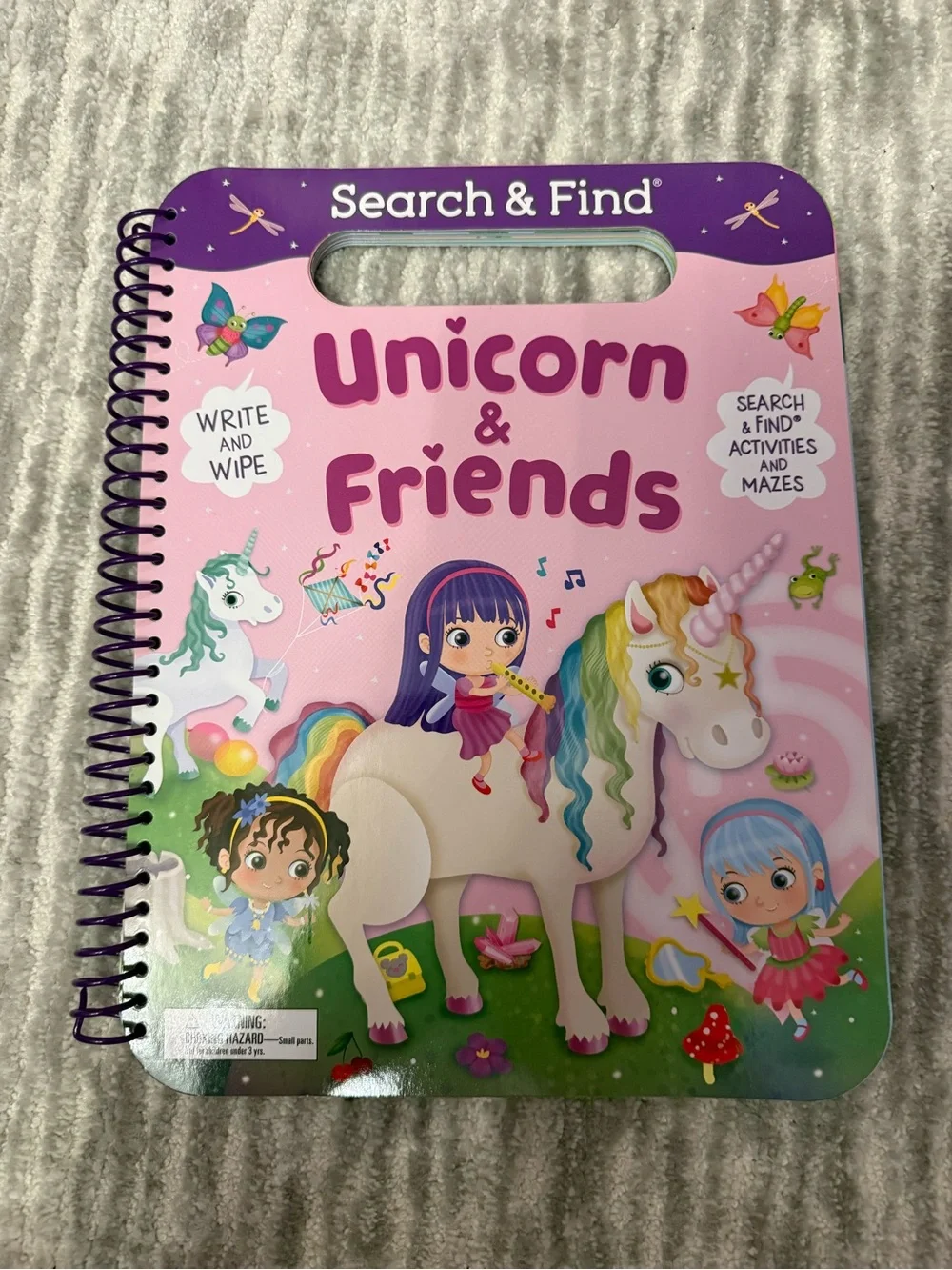 Unicorn & Friends Write-and-Wipe Activity Book - Pink plus 2 other books